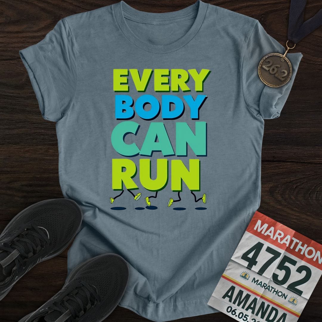 Printify T-Shirt Heather Indigo / S Every Body Can Run T-shirt