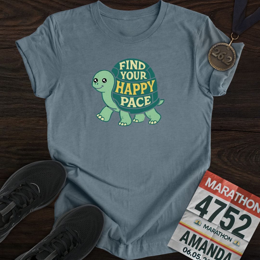 Printify T-Shirt Heather Indigo / S Find Your Happy Pace T-Shirt