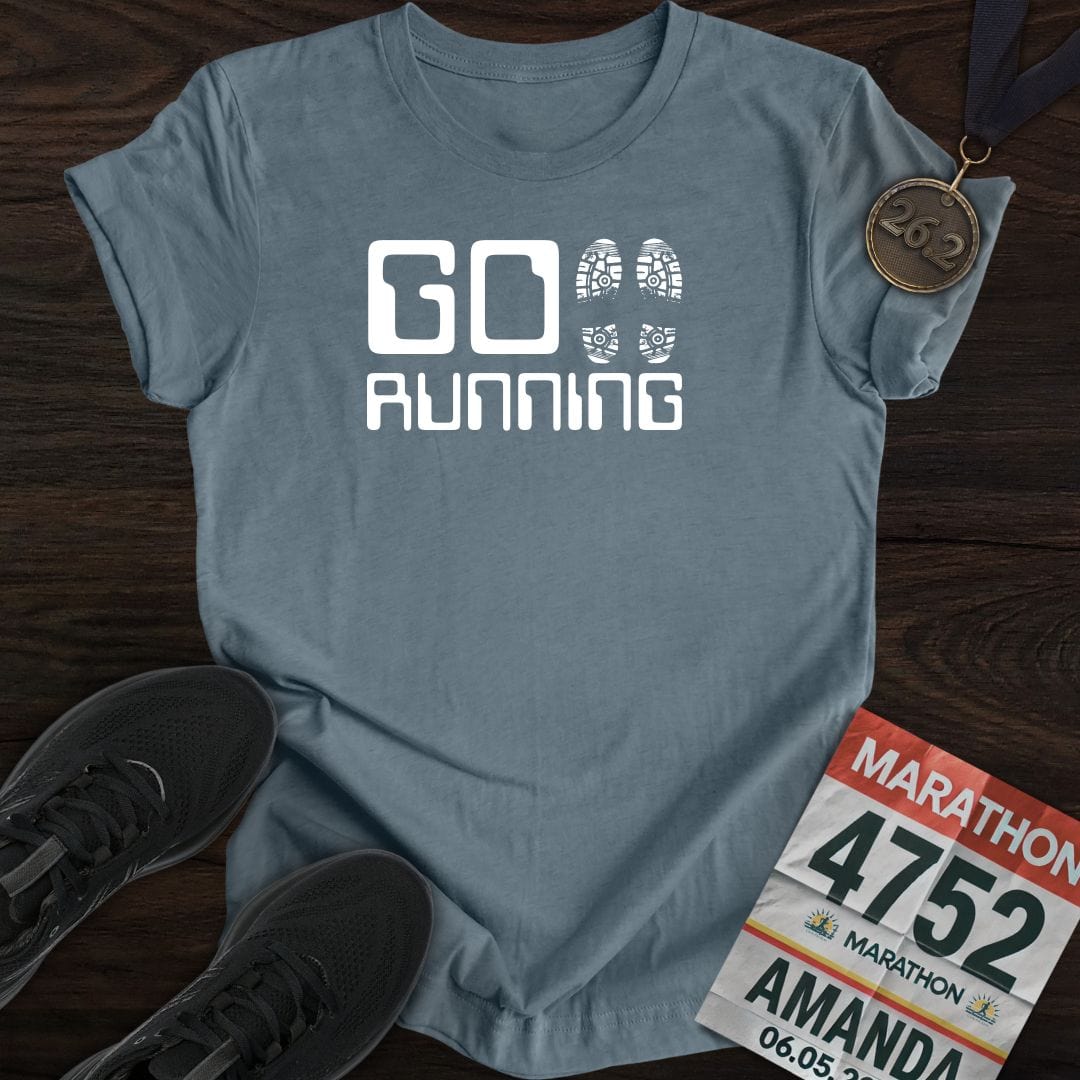 Printify T-Shirt Heather Indigo / S Go Running T-shirt