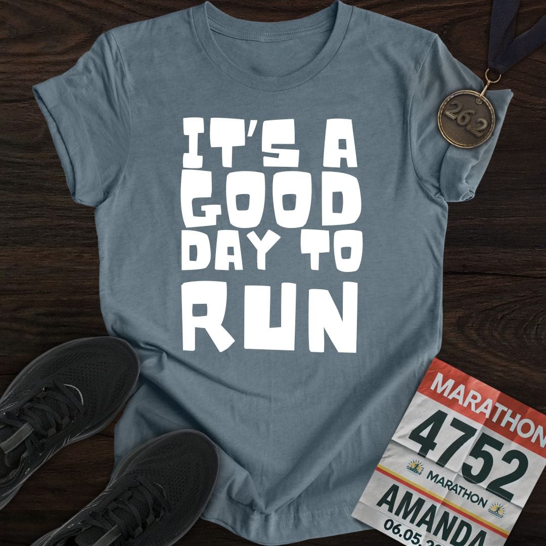 Printify T-Shirt Heather Indigo / S Good Day To Run T-shirt