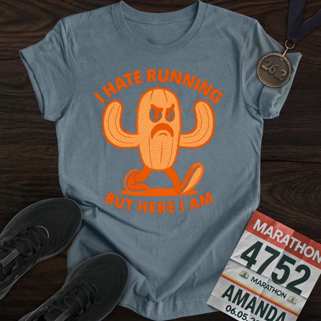 Printify T-Shirt Heather Indigo / S I Hate Running -3- T-Shirt