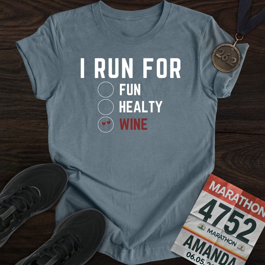 Printify T-Shirt Heather Indigo / S I Run for Wine T-Shirt