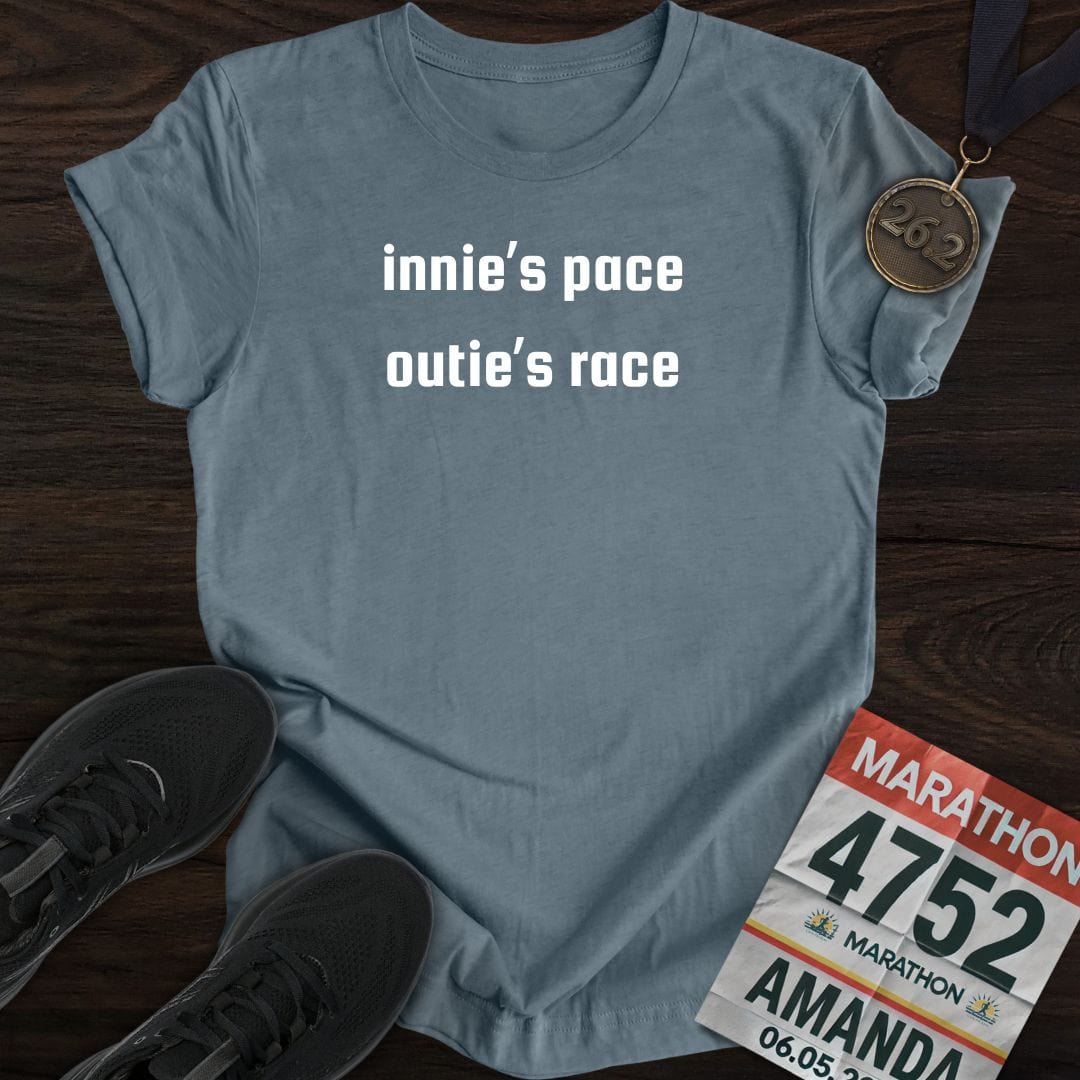 Printify T-Shirt Heather Indigo / S Innie’s Pace, Outie’s Race T-shirt