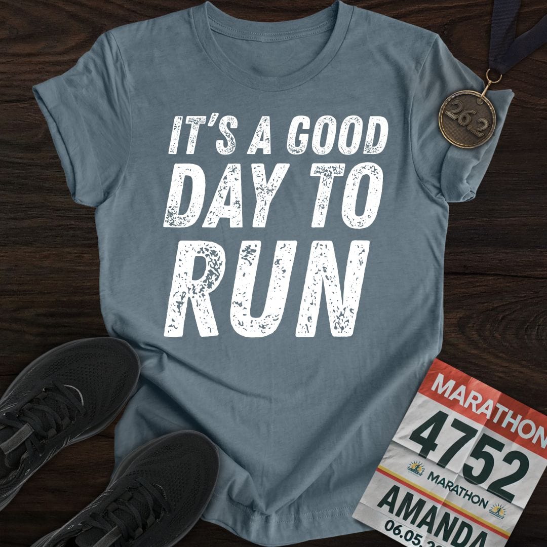 Printify T-Shirt Heather Indigo / S It's A Good Day To Run T-shirt