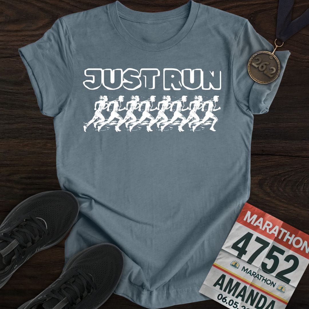 Printify T-Shirt Heather Indigo / S Just Run And Run T-shirt