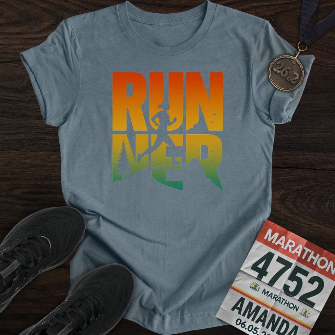 Printify T-Shirt Heather Indigo / S Just Run And Run T-shirt