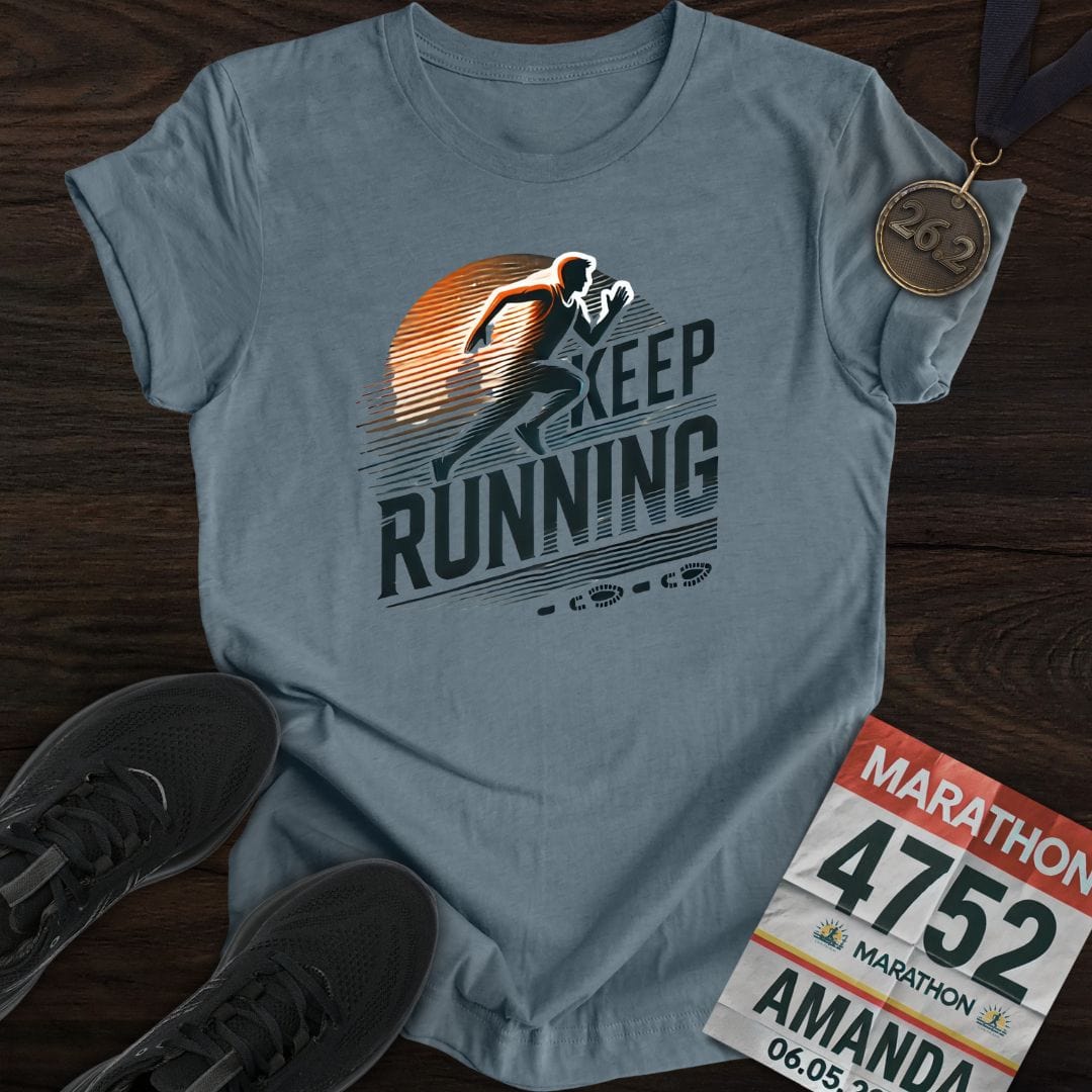 Printify T-Shirt Heather Indigo / S Keep Running T-Shirt
