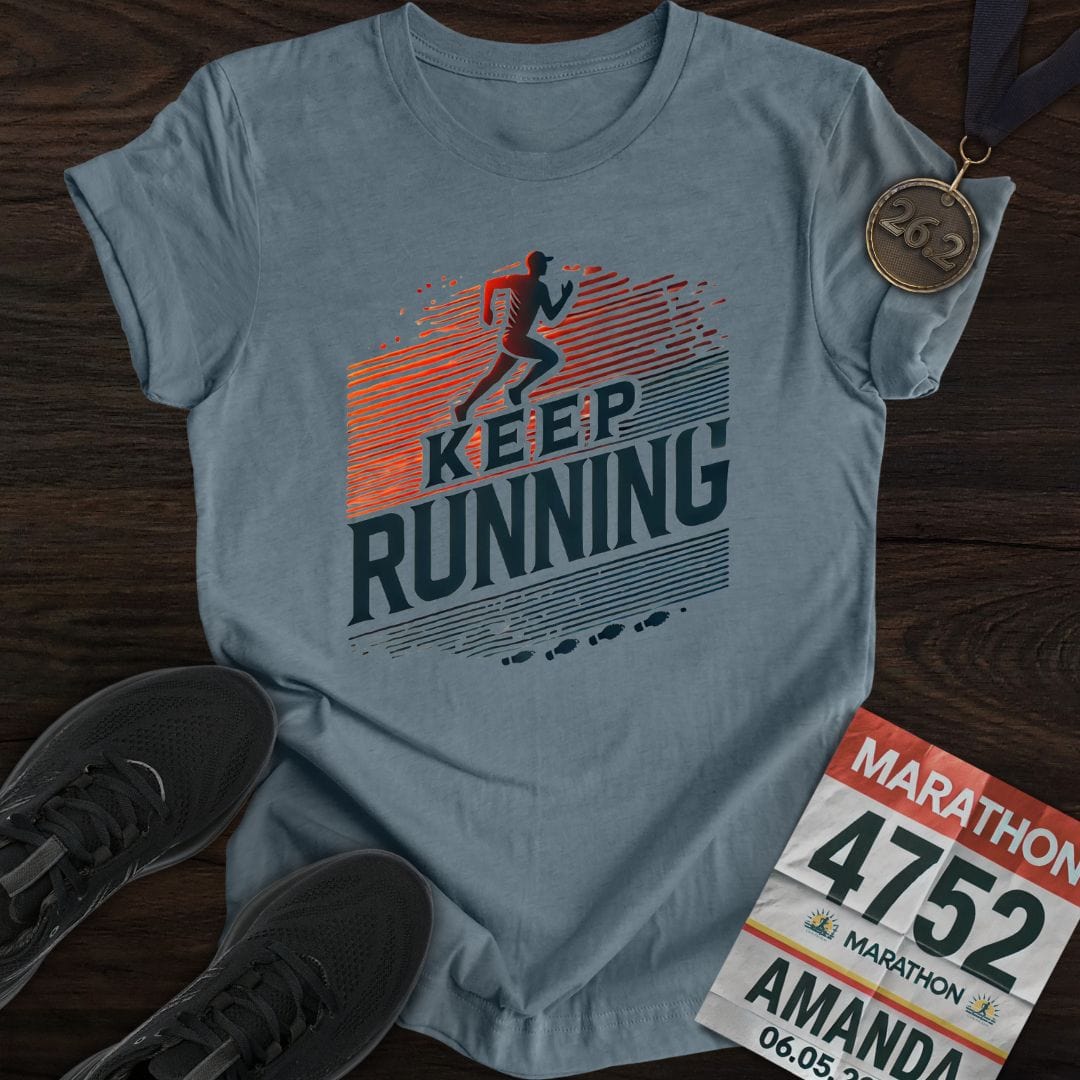 Printify T-Shirt Heather Indigo / S Keep Running T-Shirt