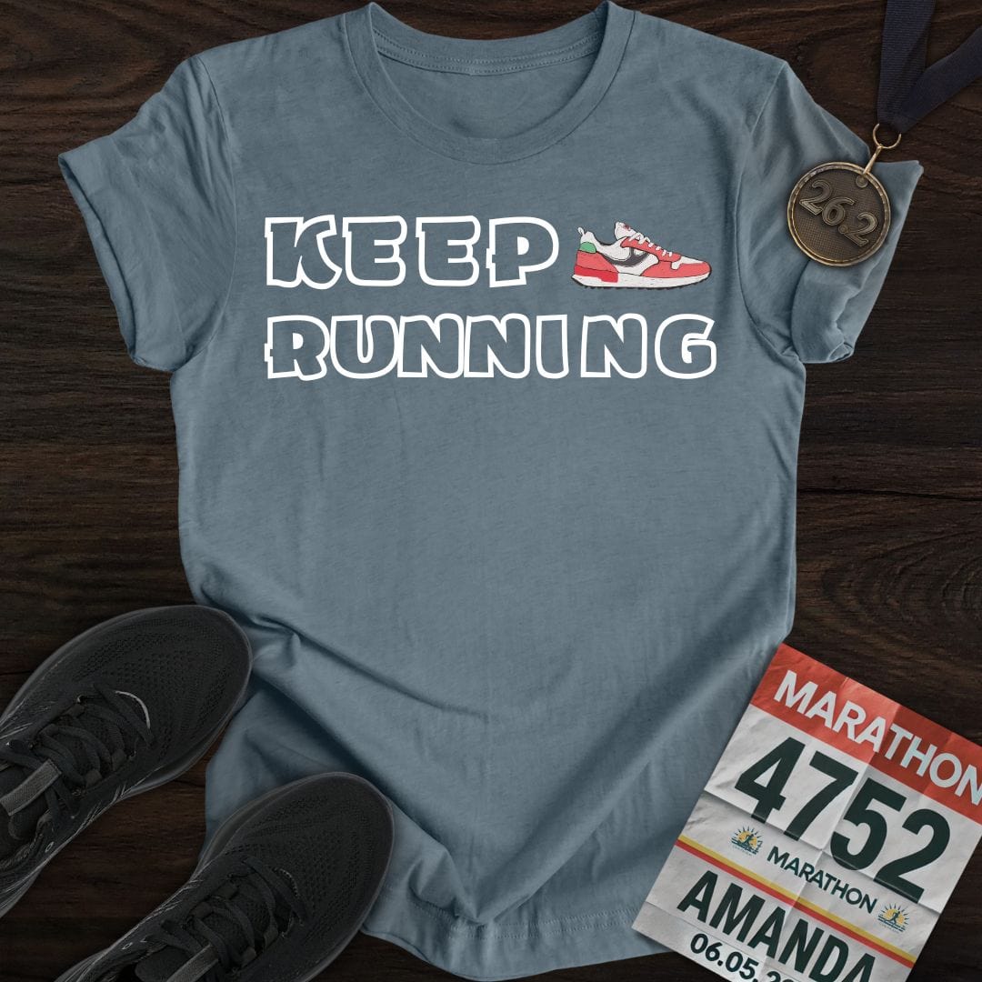 Printify T-Shirt Heather Indigo / S Keep Running T-Shirt