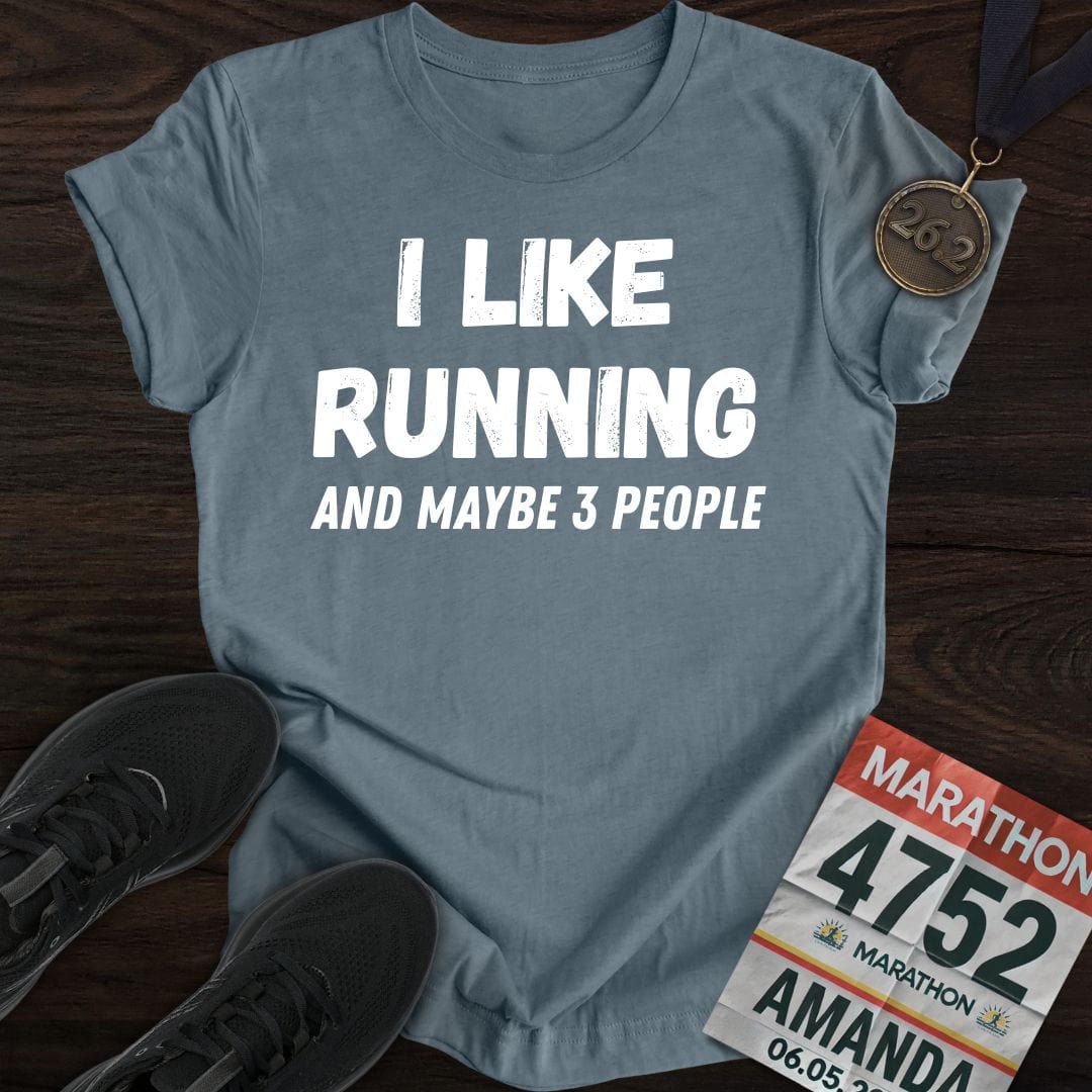 Printify T-Shirt Heather Indigo / S Like Running & 3 People T-shirt