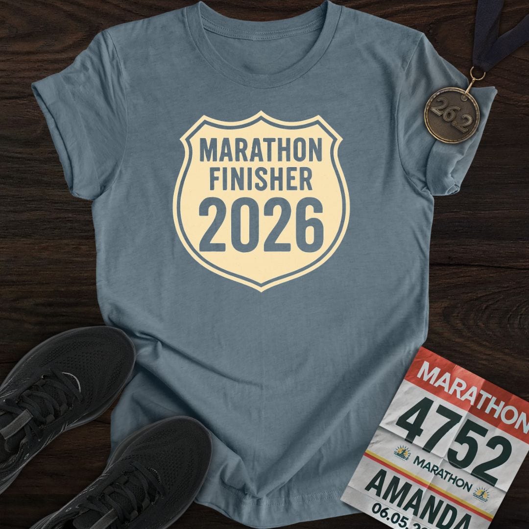 Printify T-Shirt Heather Indigo / S Marathon Finisher 2026 T-Shirt