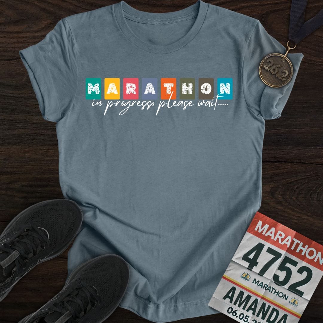 Printify T-Shirt Heather Indigo / S Marathon in progress, please wait...