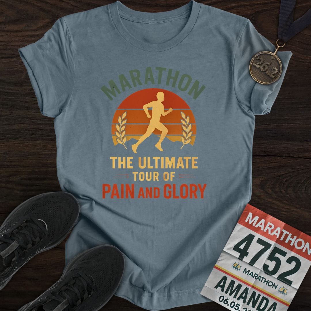 Printify T-Shirt Heather Indigo / S Marathon: Pain And Glory T-shirt