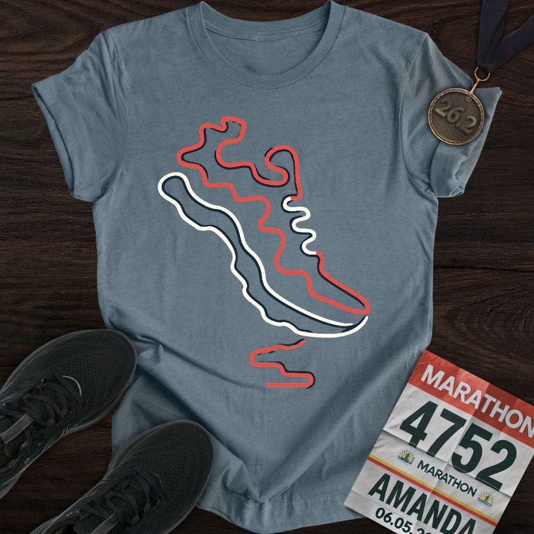 Printify T-Shirt Heather Indigo / S Marathon Route T-Shirt
