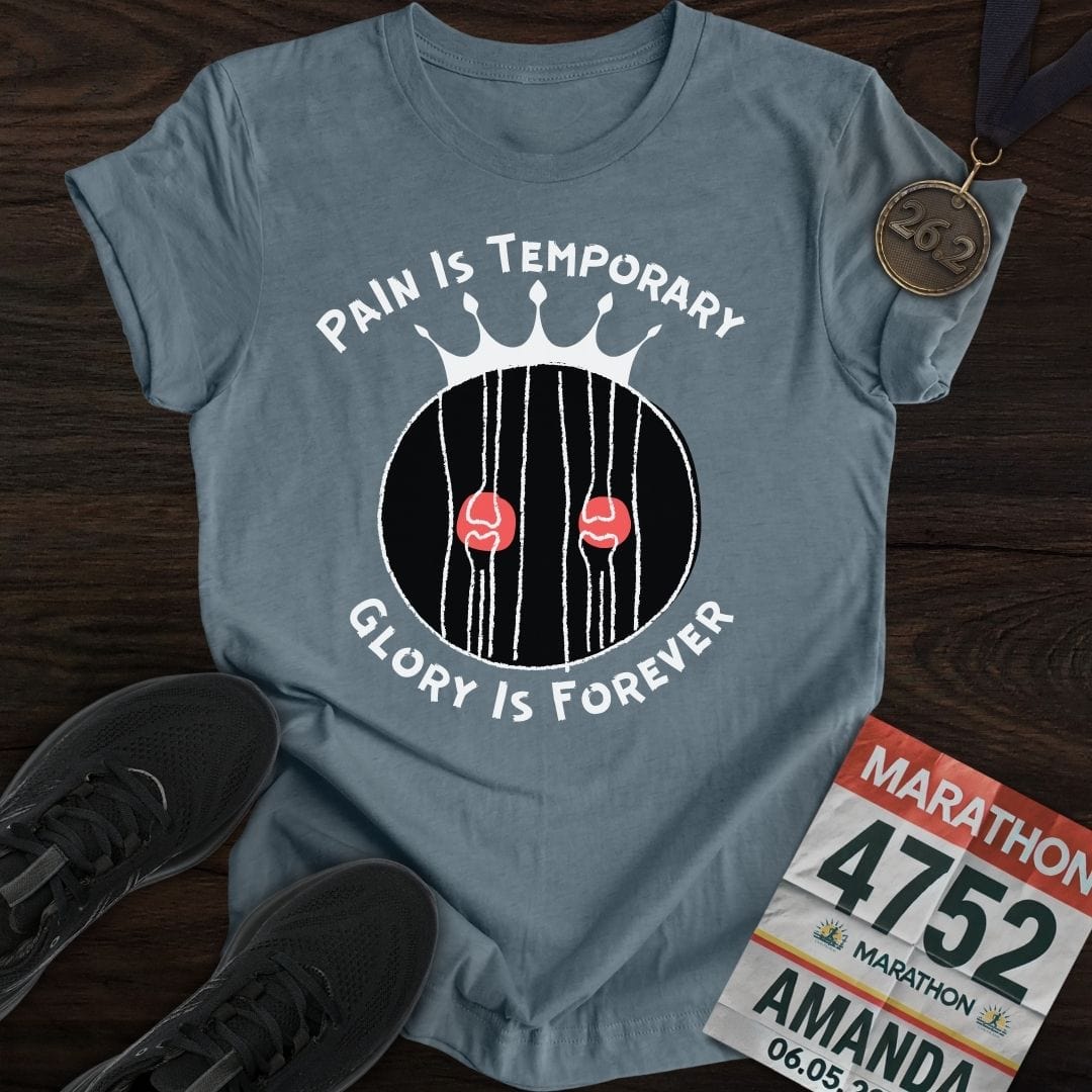 Printify T-Shirt Heather Indigo / S Pain Is Temporary Glory Is Forever T-Shirt