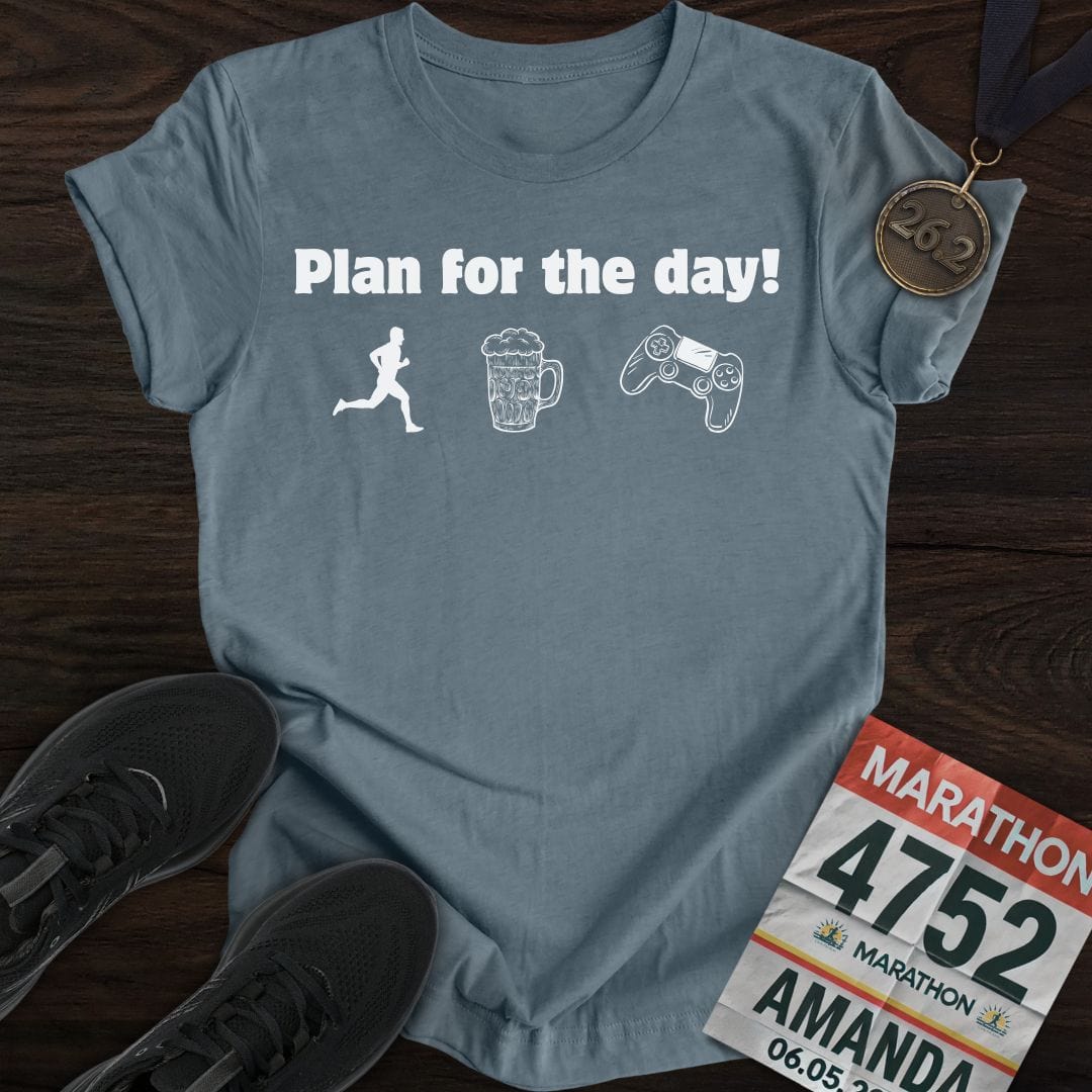 Printify T-Shirt Heather Indigo / S Plan For the Day! T-Shirt
