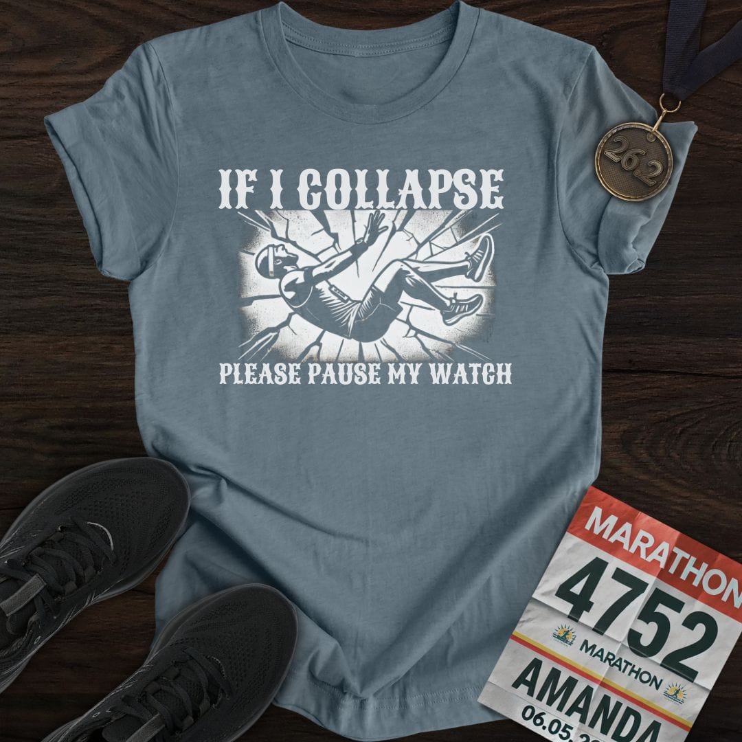 Printify T-Shirt Heather Indigo / S Please Pause My Watch T-Shirt
