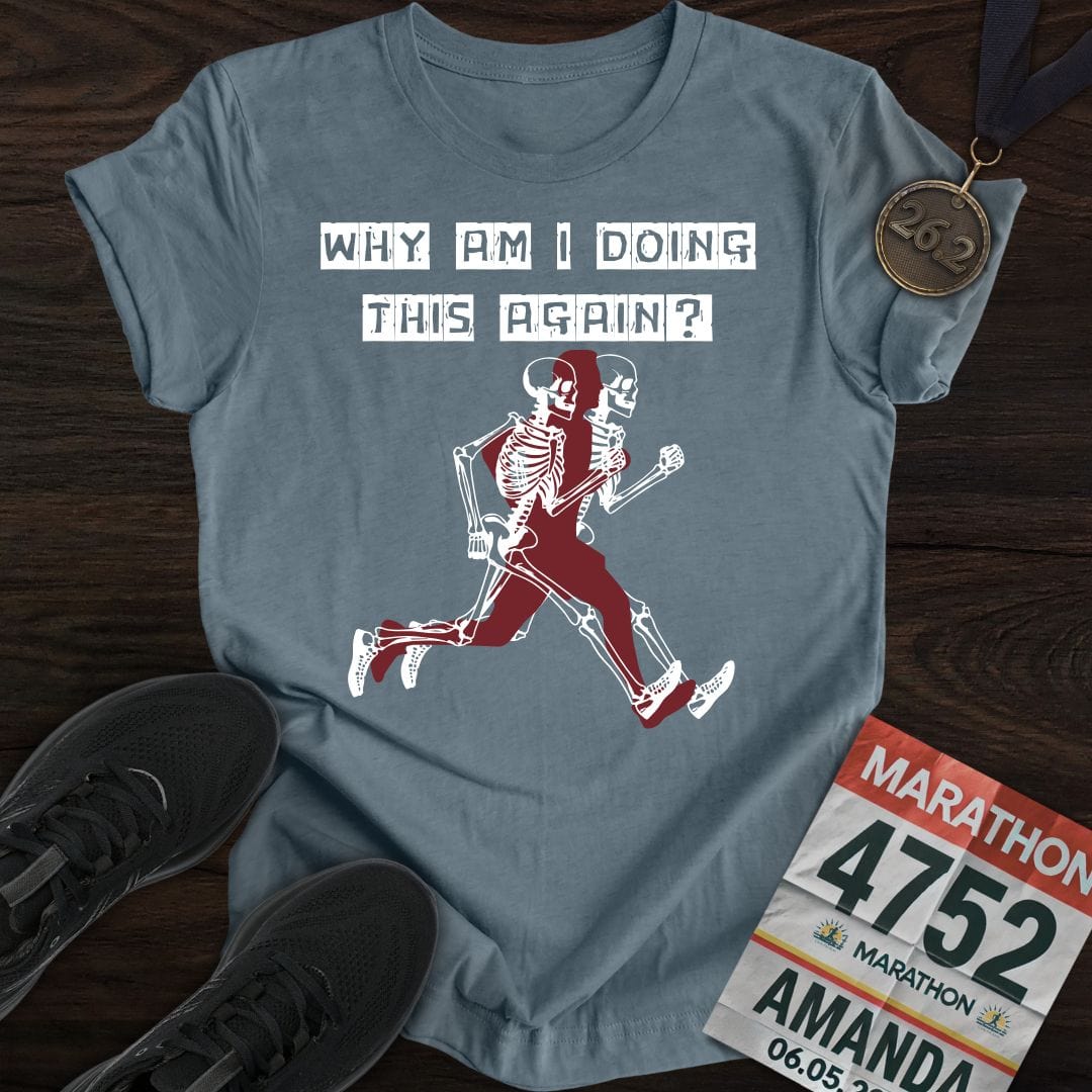 Printify T-Shirt Heather Indigo / S Run Again? T-shirt