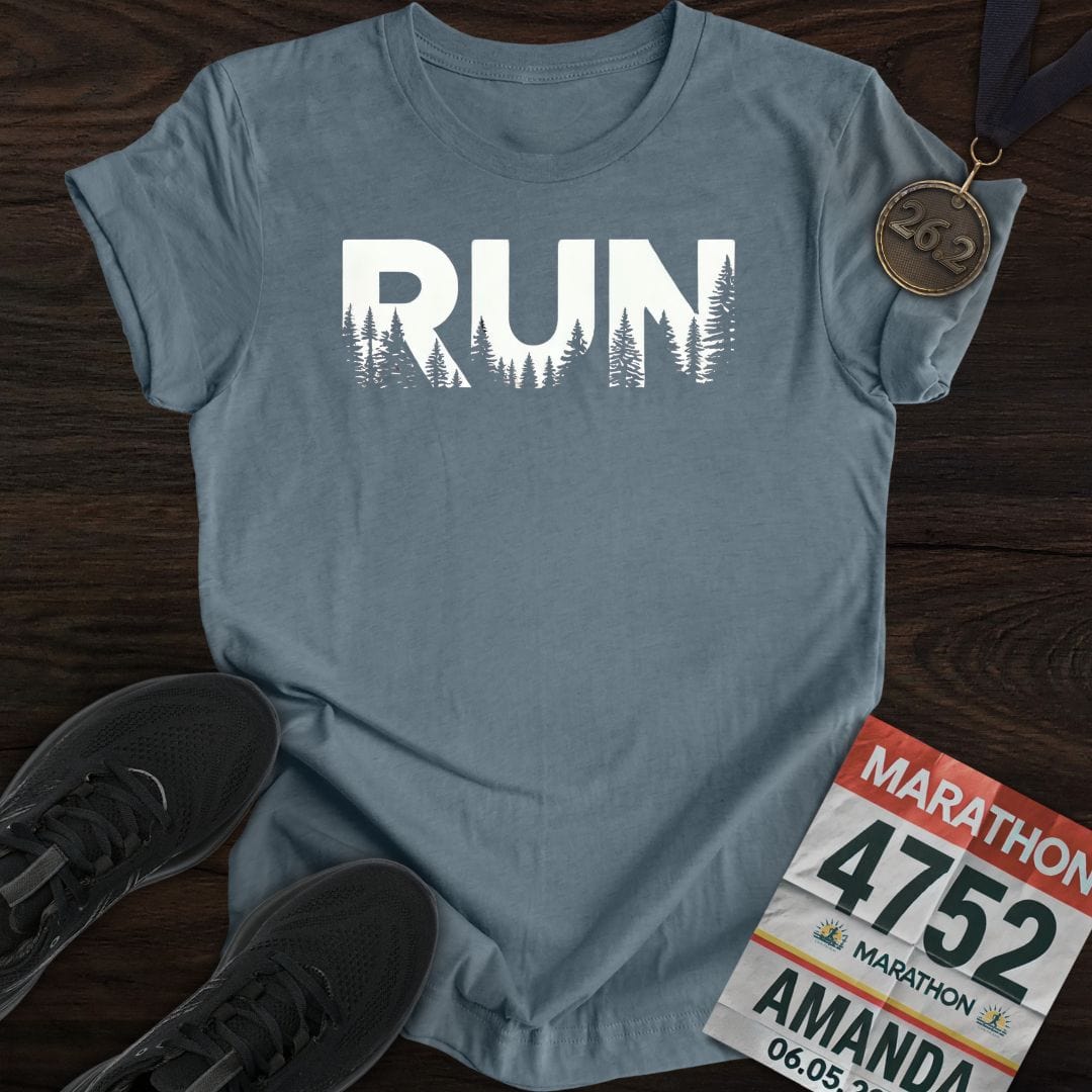 Printify T-Shirt Heather Indigo / S Run Naturals T-shirt