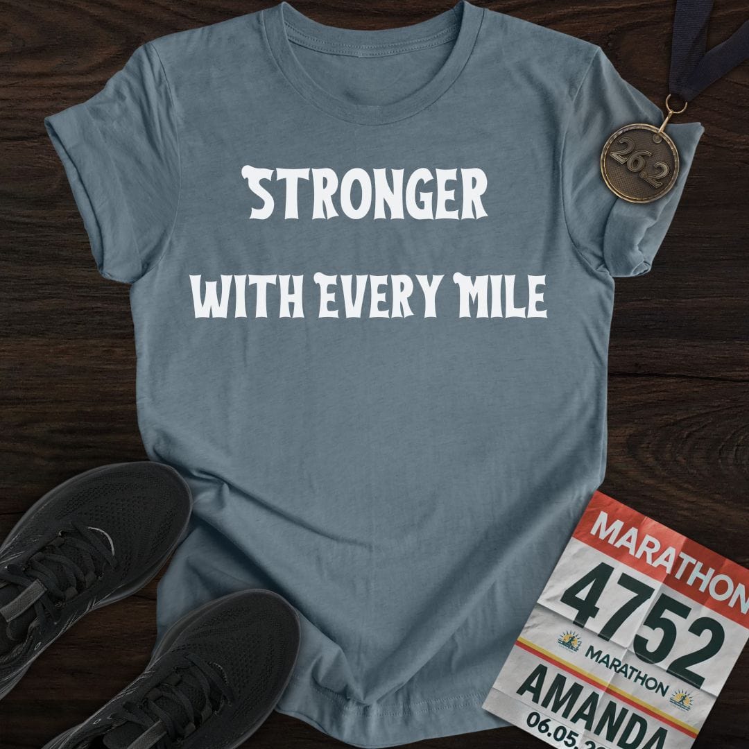 Printify T-Shirt Heather Indigo / S Run Stronger T-Shirt
