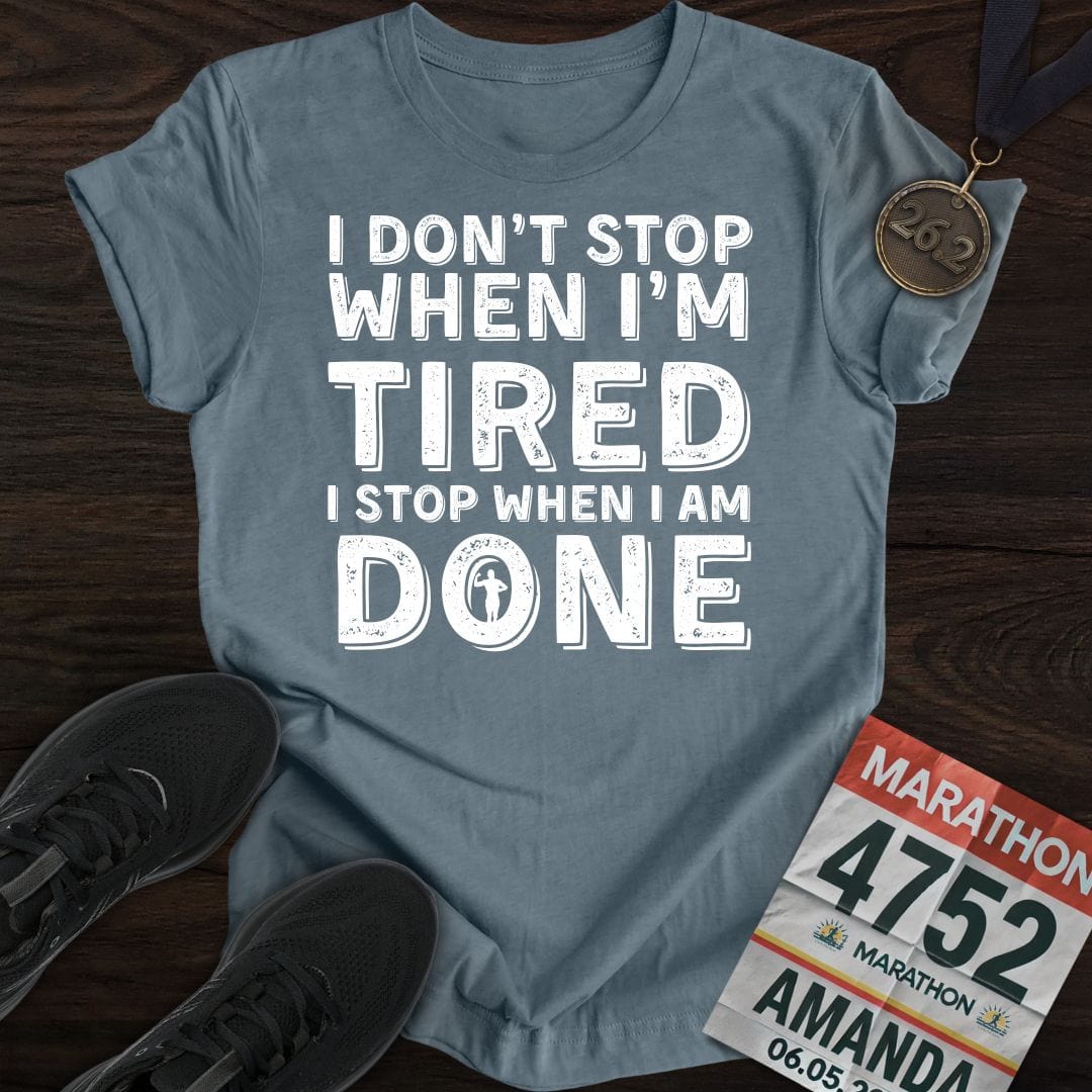 Printify T-Shirt Heather Indigo / S Run ‘Til It’s Done T-shirt