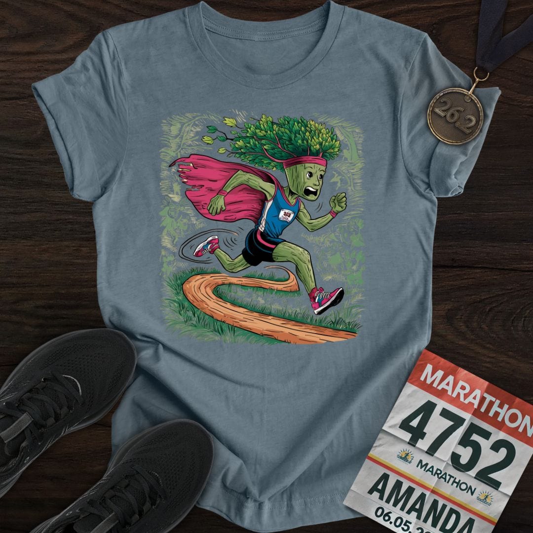 Printify T-Shirt Heather Indigo / S Run Tree Run T-Shirt