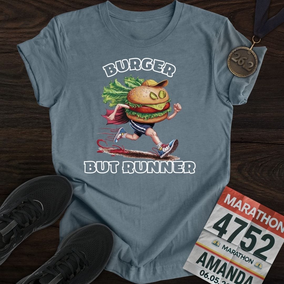 Printify T-Shirt Heather Indigo / S Runner Burger T-Shirt