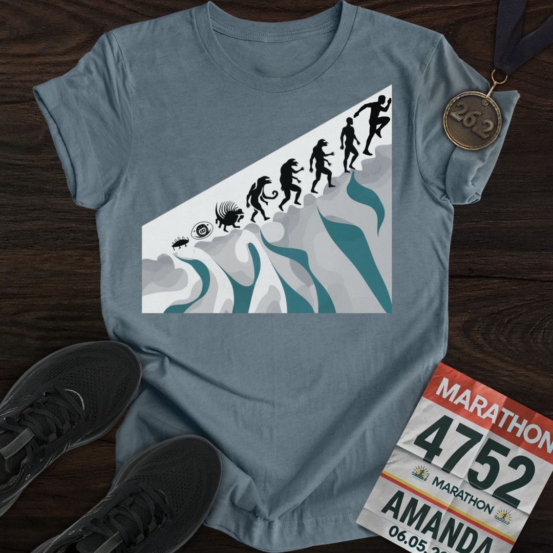 Printify T-Shirt Heather Indigo / S Runner Evolution Two T-Shirt