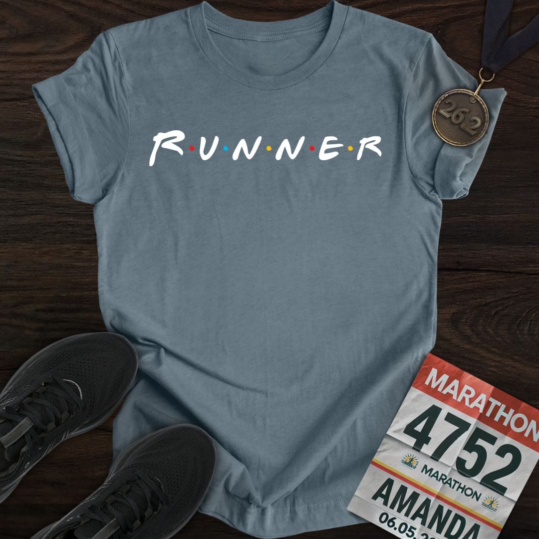 Printify T-Shirt Heather Indigo / S Runner Friends T-shirt