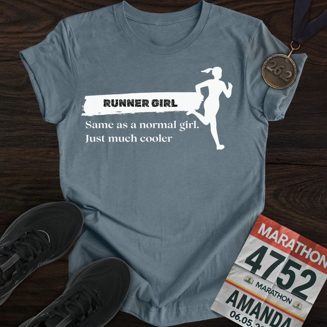 Printify T-Shirt Heather Indigo / S Runner Girl T-Shirt