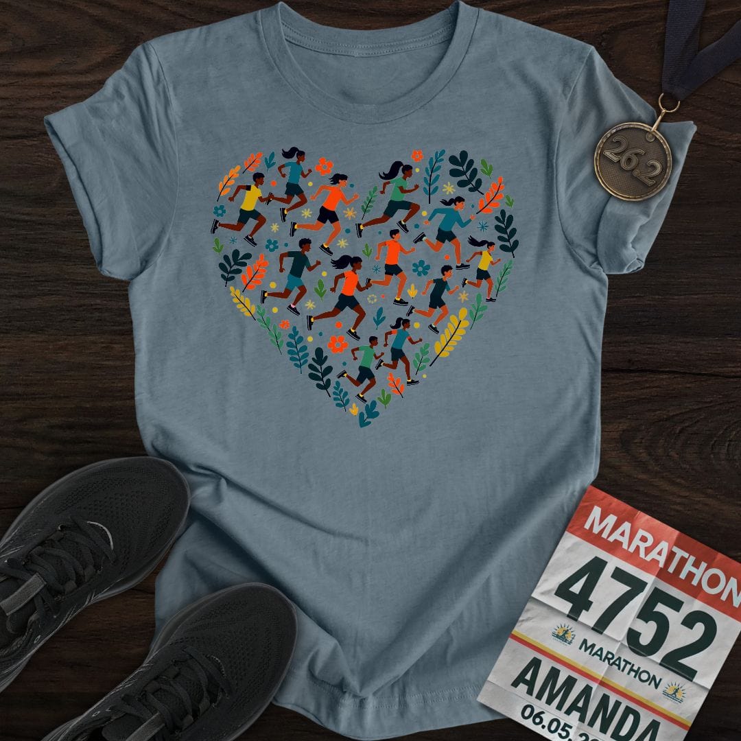 Printify T-Shirt Heather Indigo / S Runner Love T-shirt