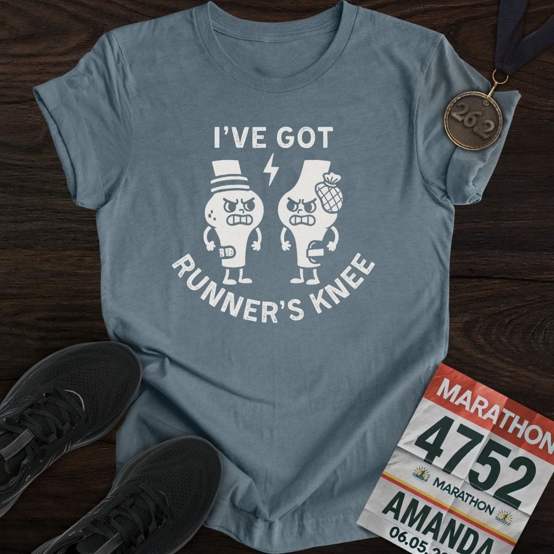 Printify T-Shirt Heather Indigo / S Runner's Knee T-Shirt