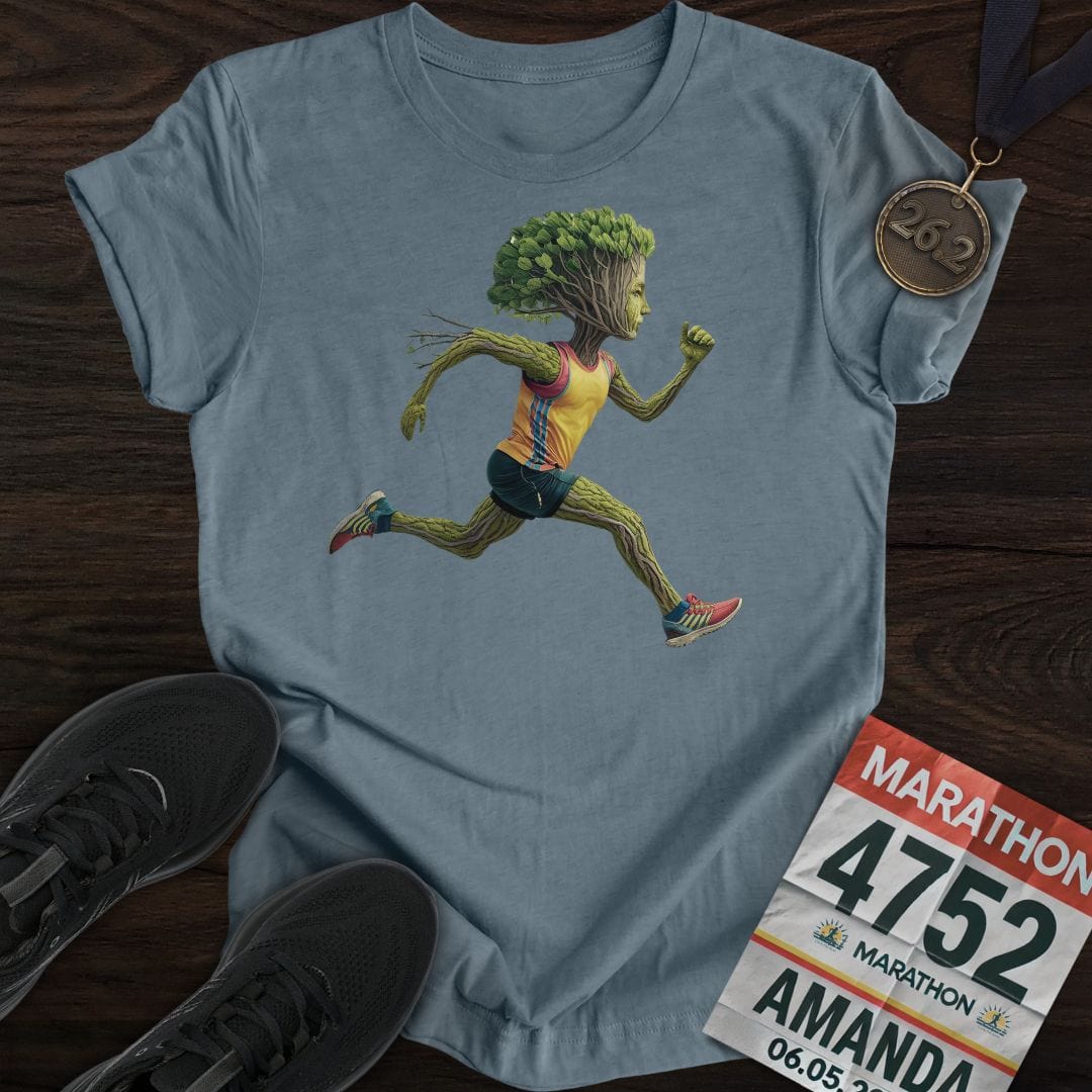 Printify T-Shirt Heather Indigo / S Runner Tree T-Shirt