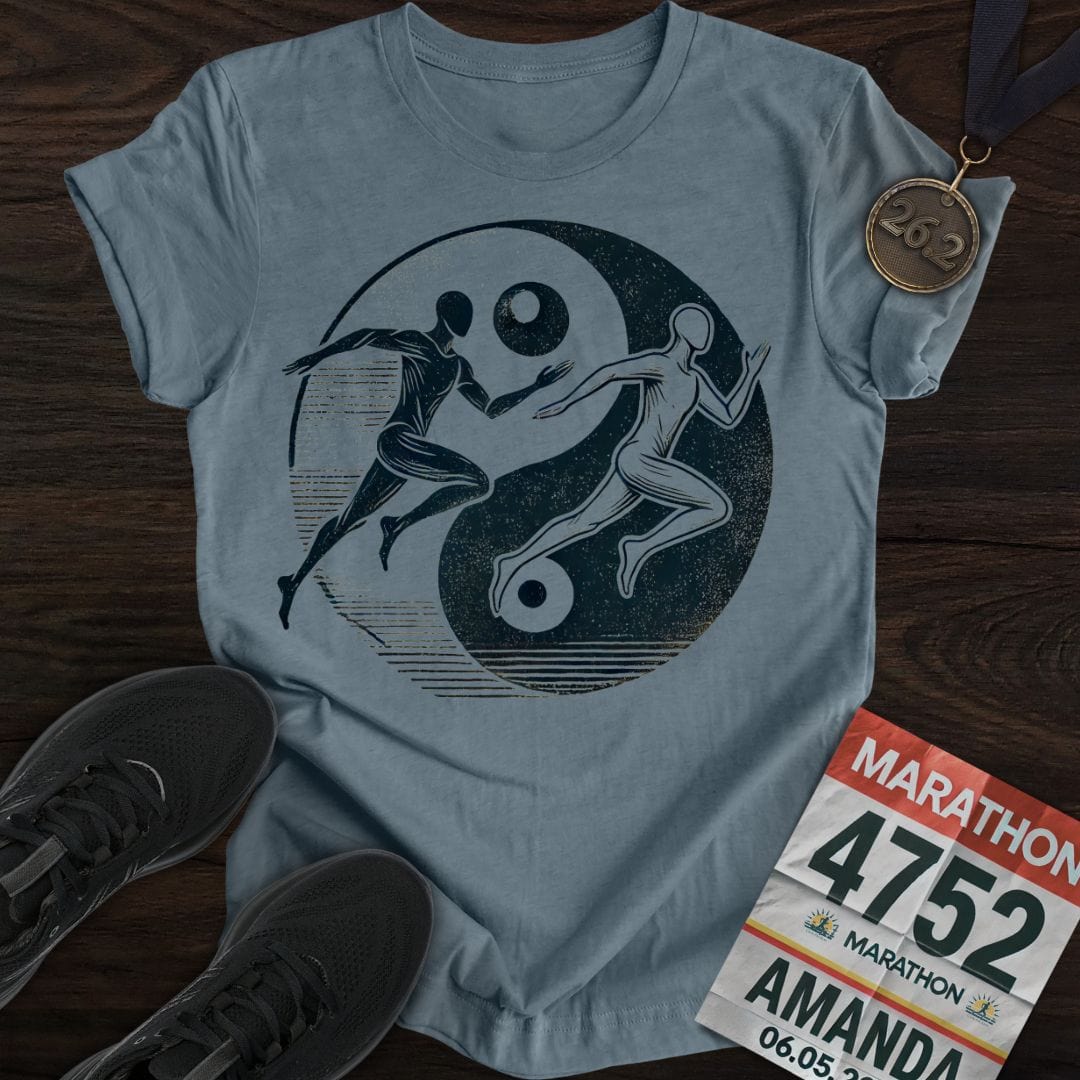 Printify T-Shirt Heather Indigo / S Runners Yin Yang T-shirt