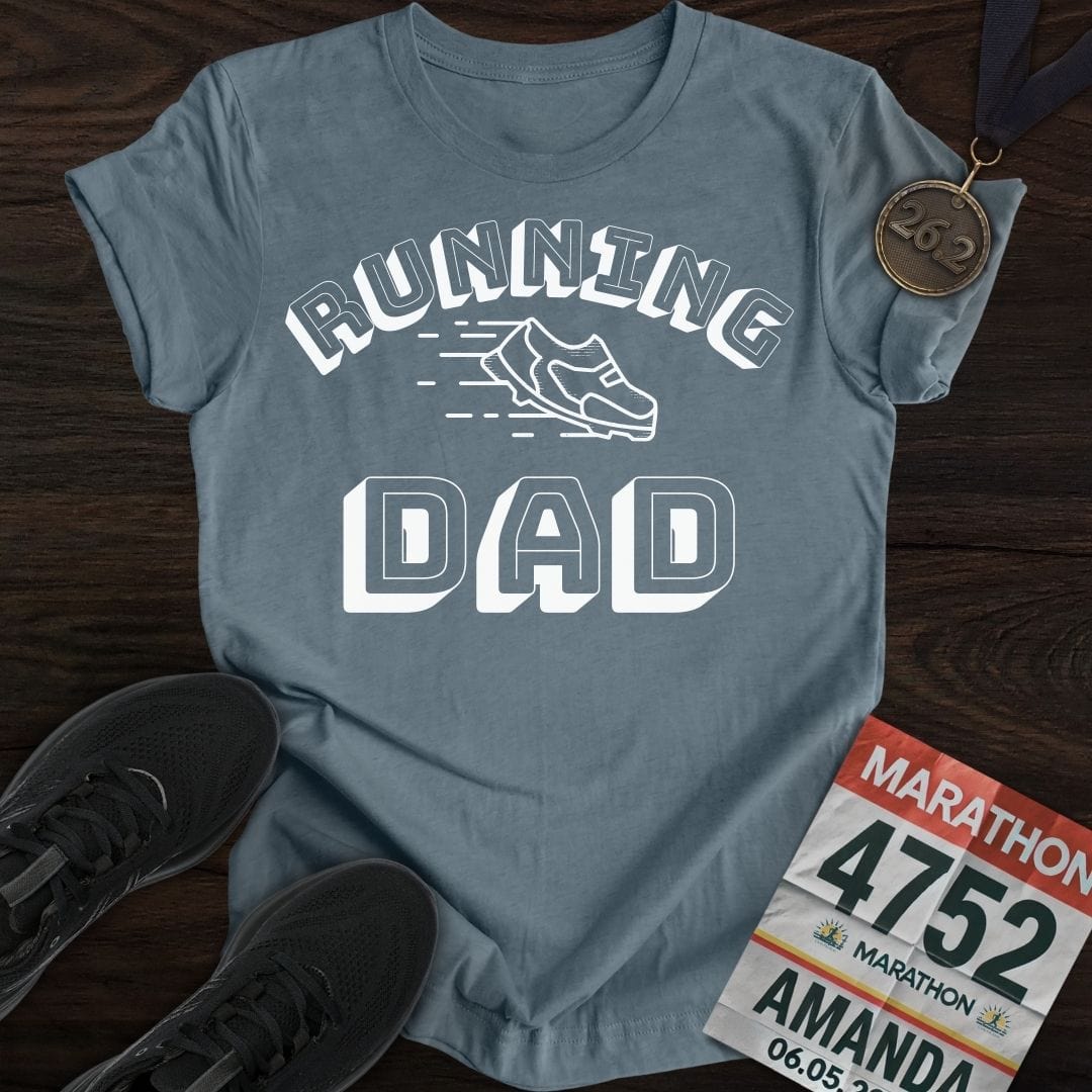 Printify T-Shirt Heather Indigo / S Running Dad T-Shirt