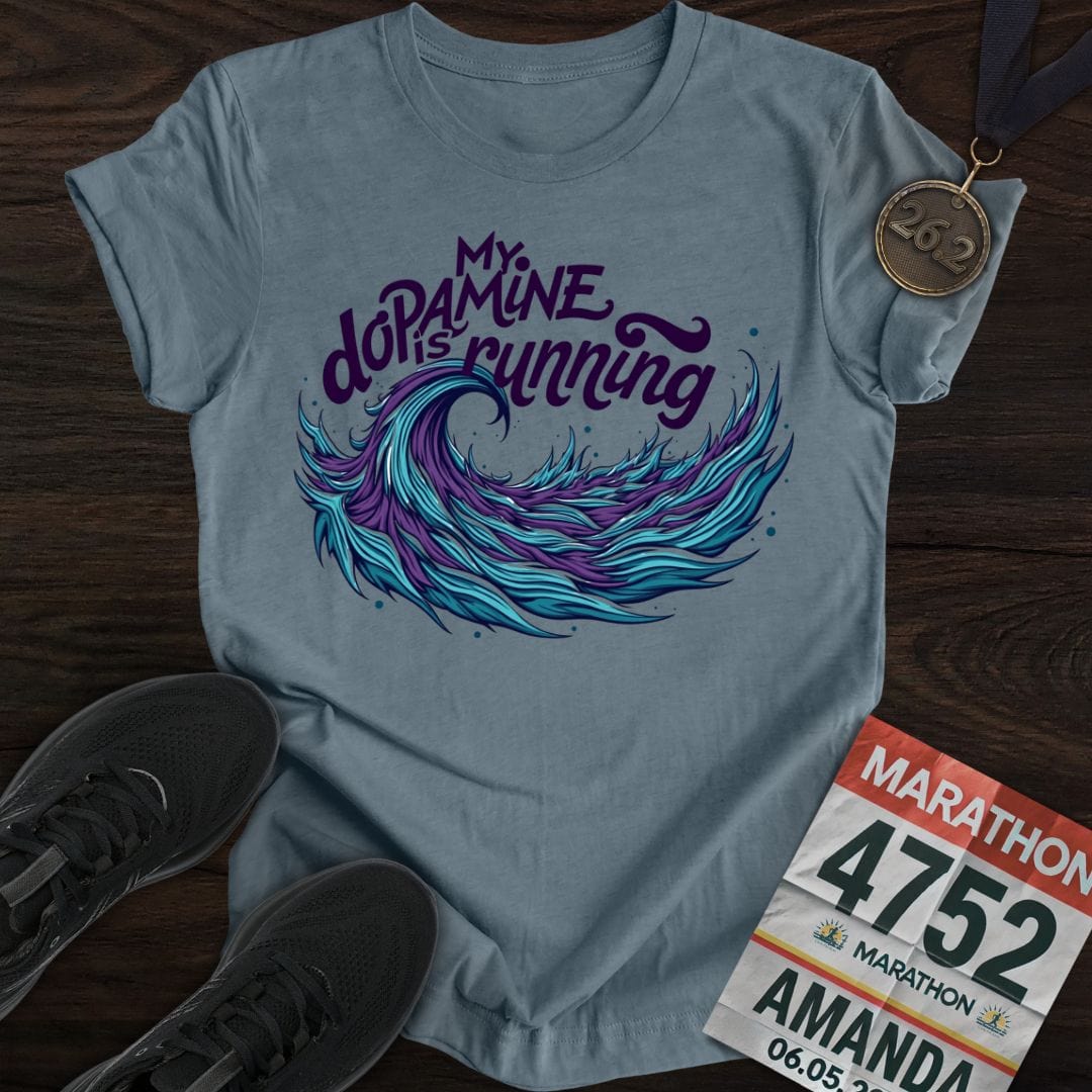 Printify T-Shirt Heather Indigo / S Running Dopamine T-shirt