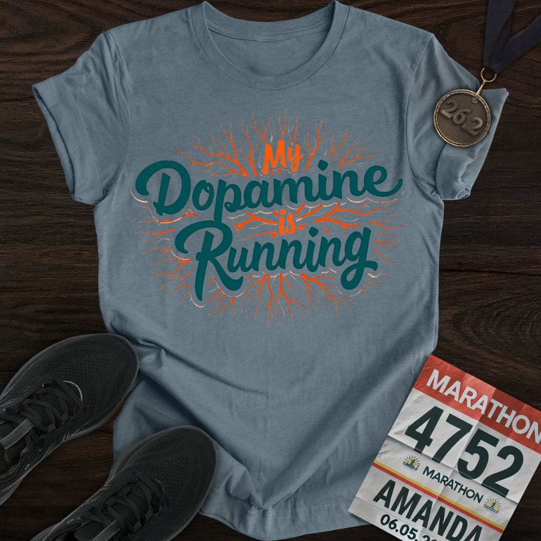 Printify T-Shirt Heather Indigo / S Running Dopamine T-shirt