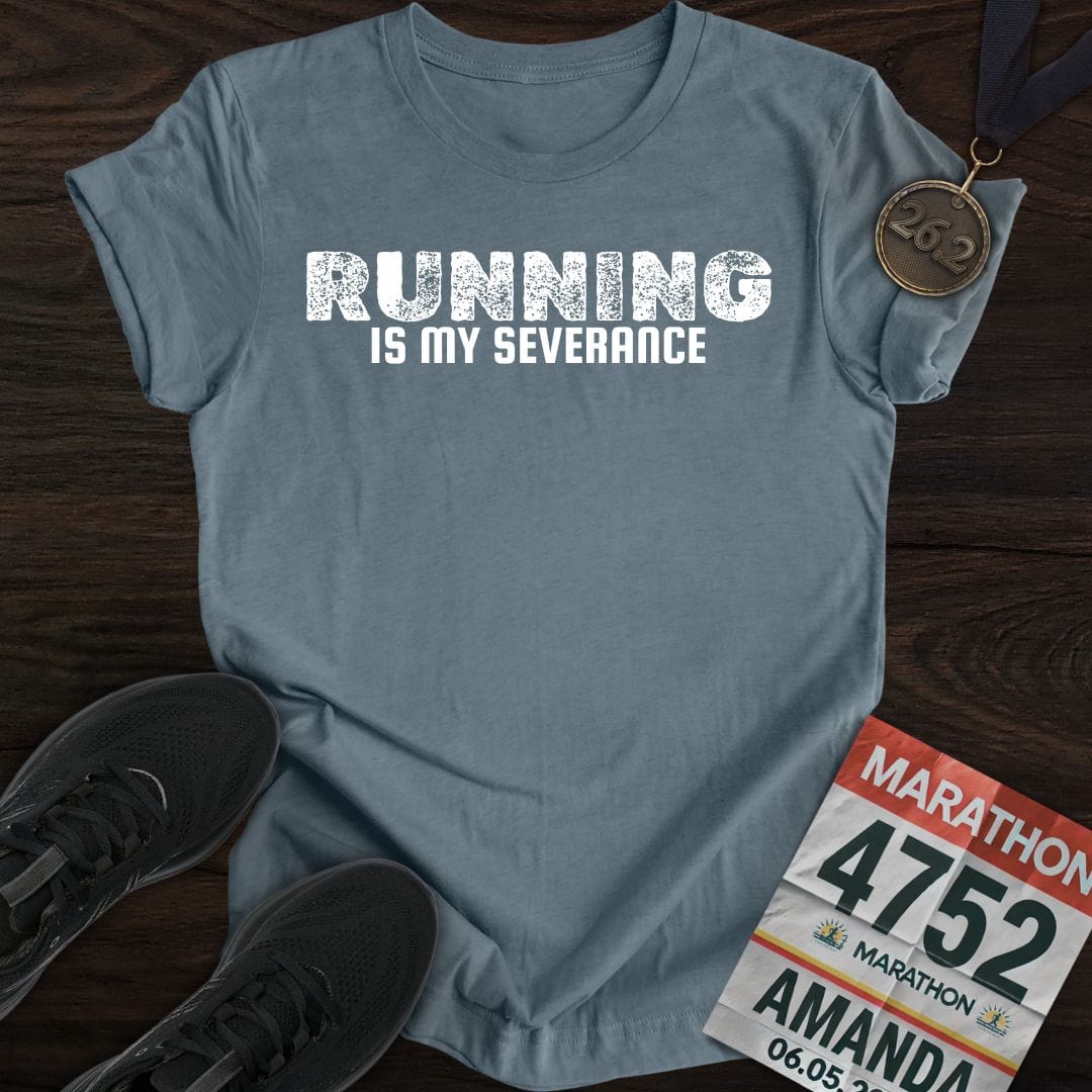 Printify T-Shirt Heather Indigo / S Running Is My Severance T-shirt