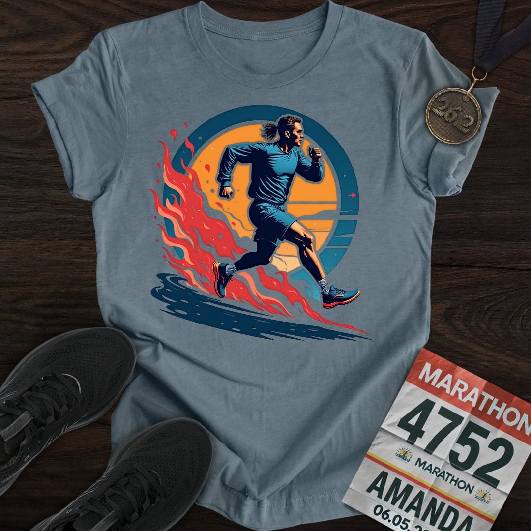 Printify T-Shirt Heather Indigo / S Running Man T-shirt