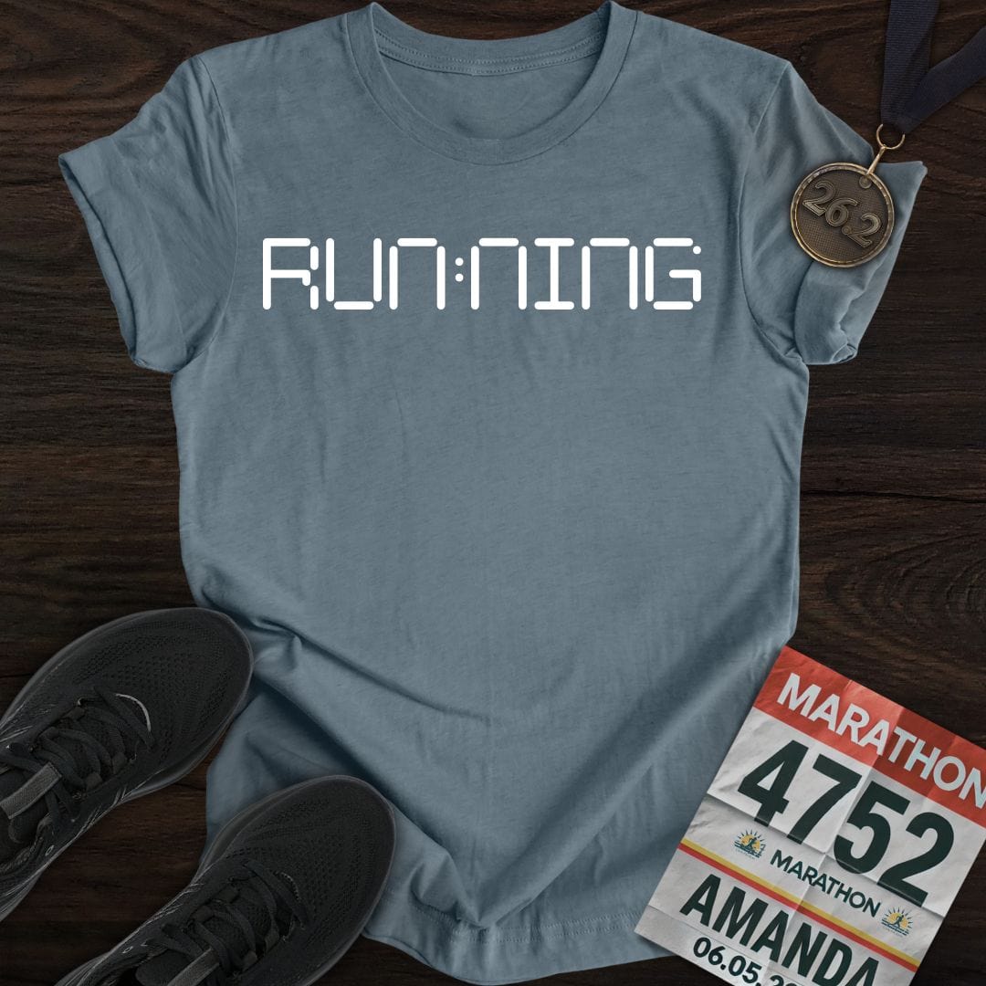 Printify T-Shirt Heather Indigo / S Running O'Clock T-shirt