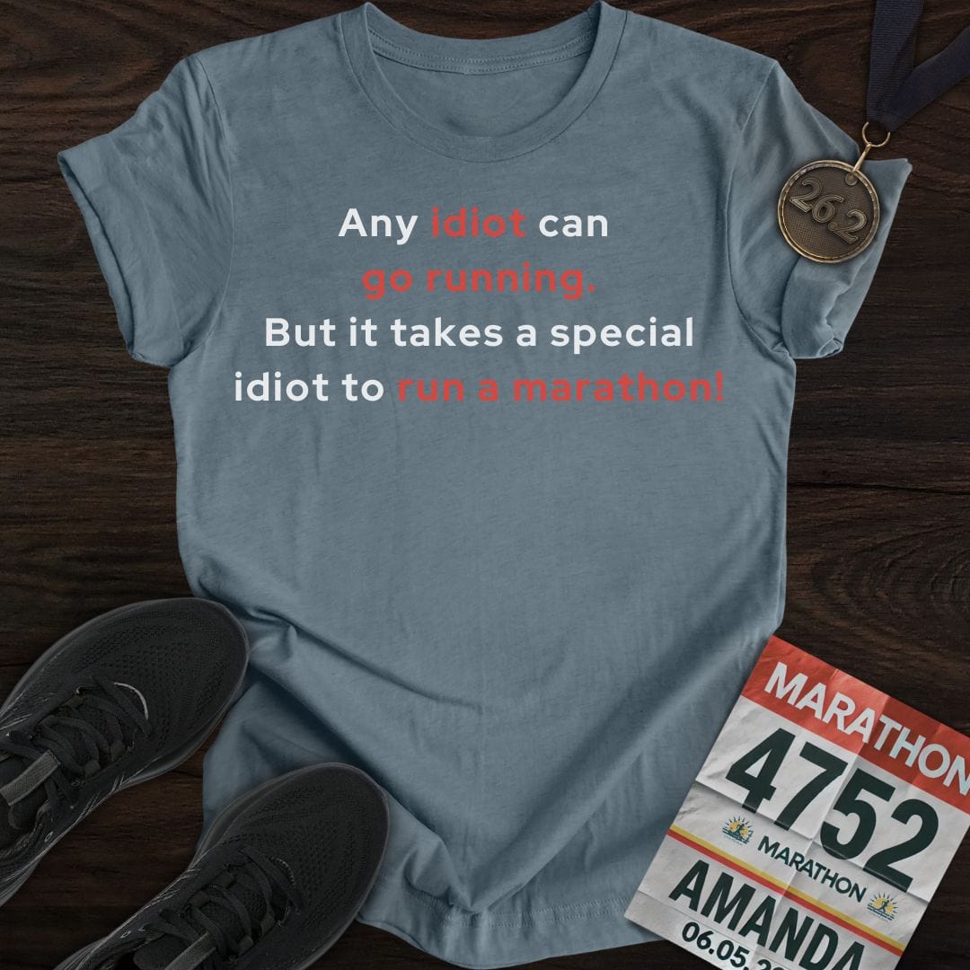 Printify T-Shirt Heather Indigo / S Special Idiot Runner T-Shirt
