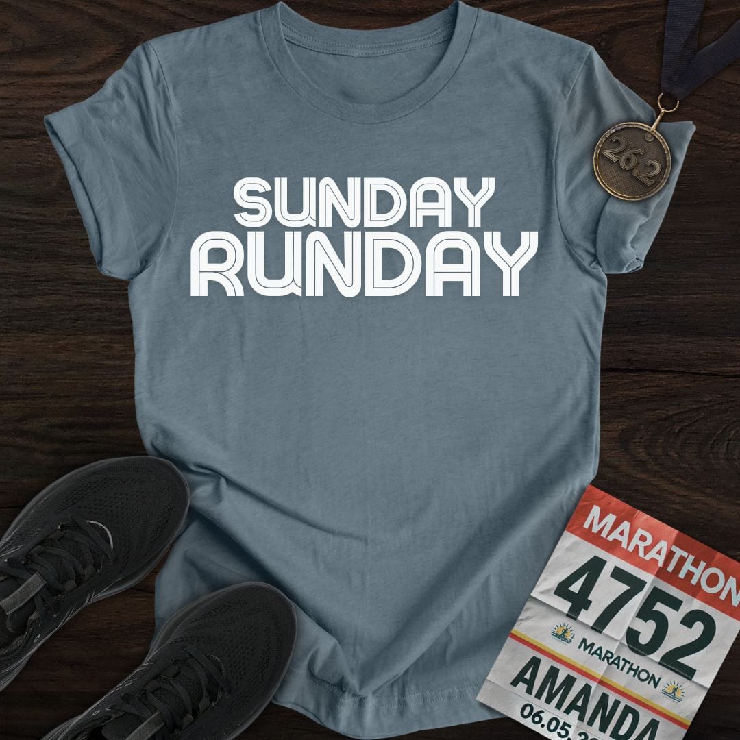 Printify T-Shirt Heather Indigo / S Sunday Run day T-Shirt