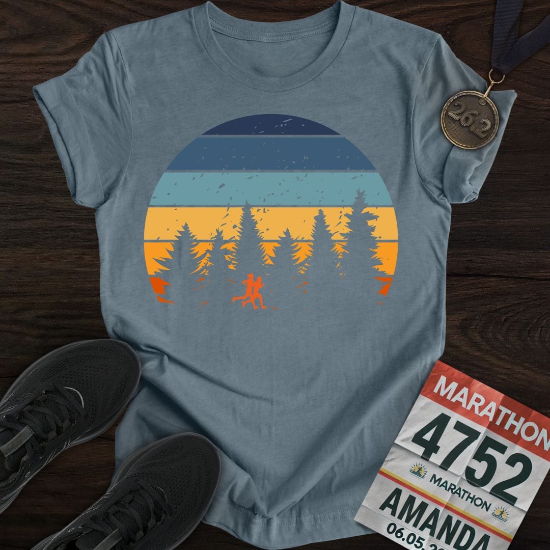 Printify T-Shirt Heather Indigo / S Sunset Runners T-shirt