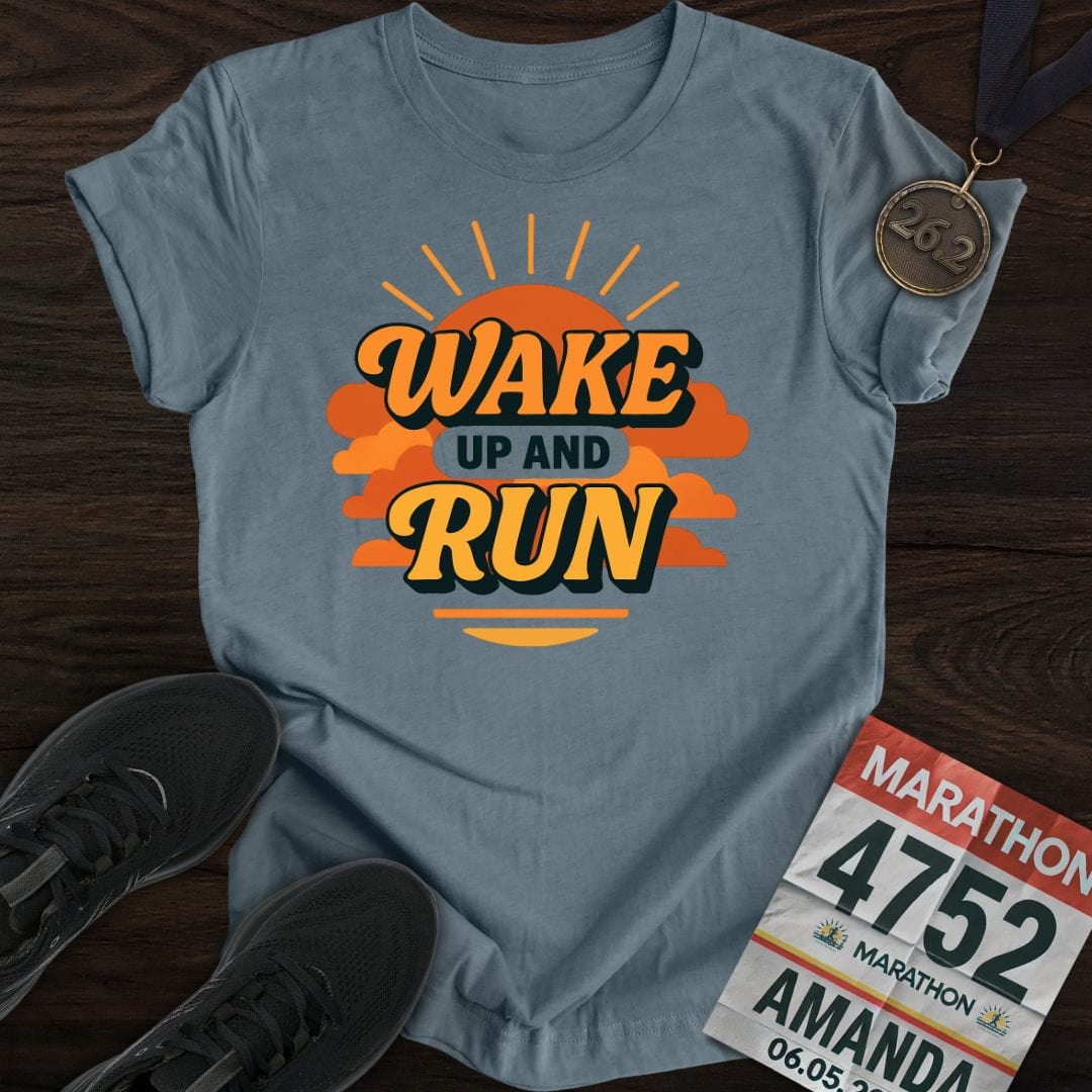 Printify T-Shirt Heather Indigo / S Sunshine and Run T-Shirt