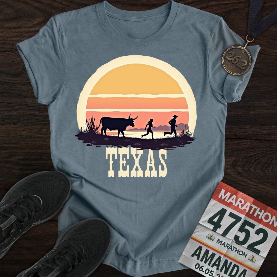 Printify T-Shirt Heather Indigo / S Texas Runner T-shirt