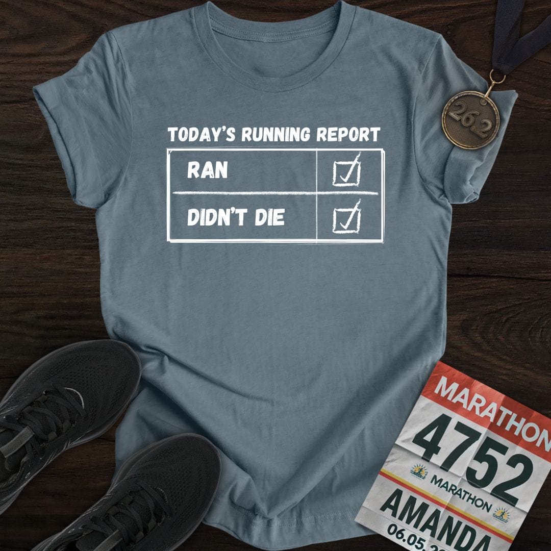 Printify T-Shirt Heather Indigo / S Today's Running Report T-shirt