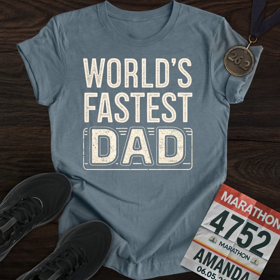 Printify T-Shirt Heather Indigo / S World's Fastest Dad -2- T-shirt
