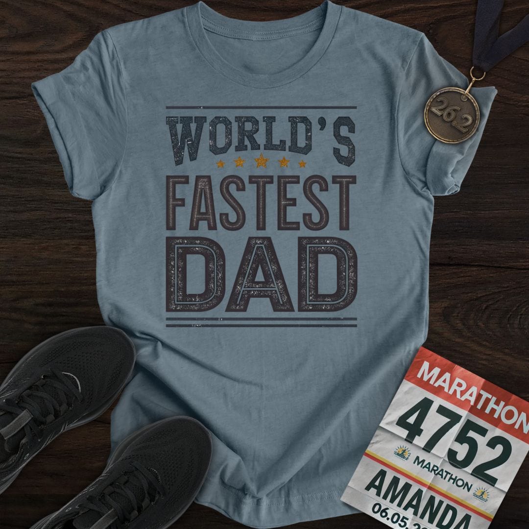 Printify T-Shirt Heather Indigo / S World's Fastest Dad T-shirt
