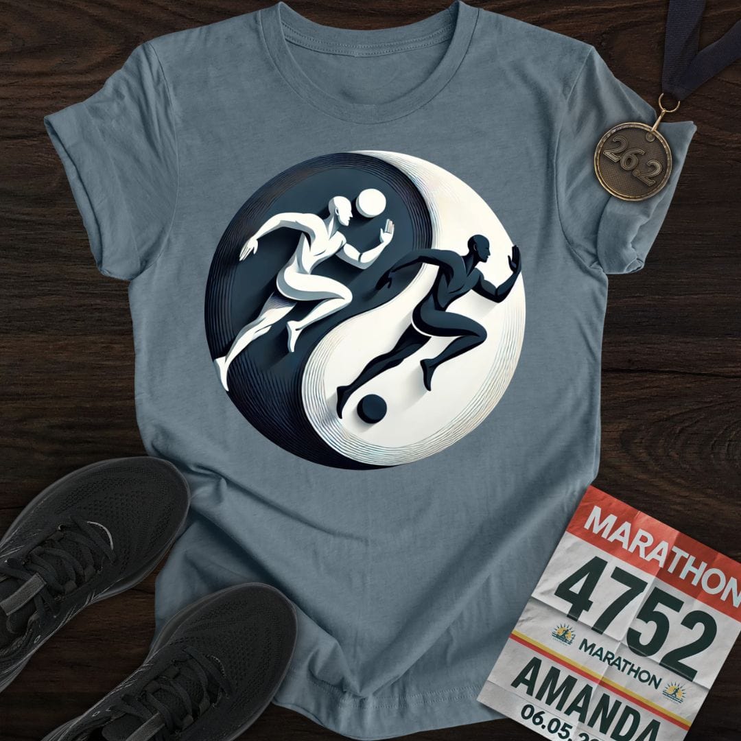 Printify T-Shirt Heather Indigo / S Yin Yang Runner T-shirt