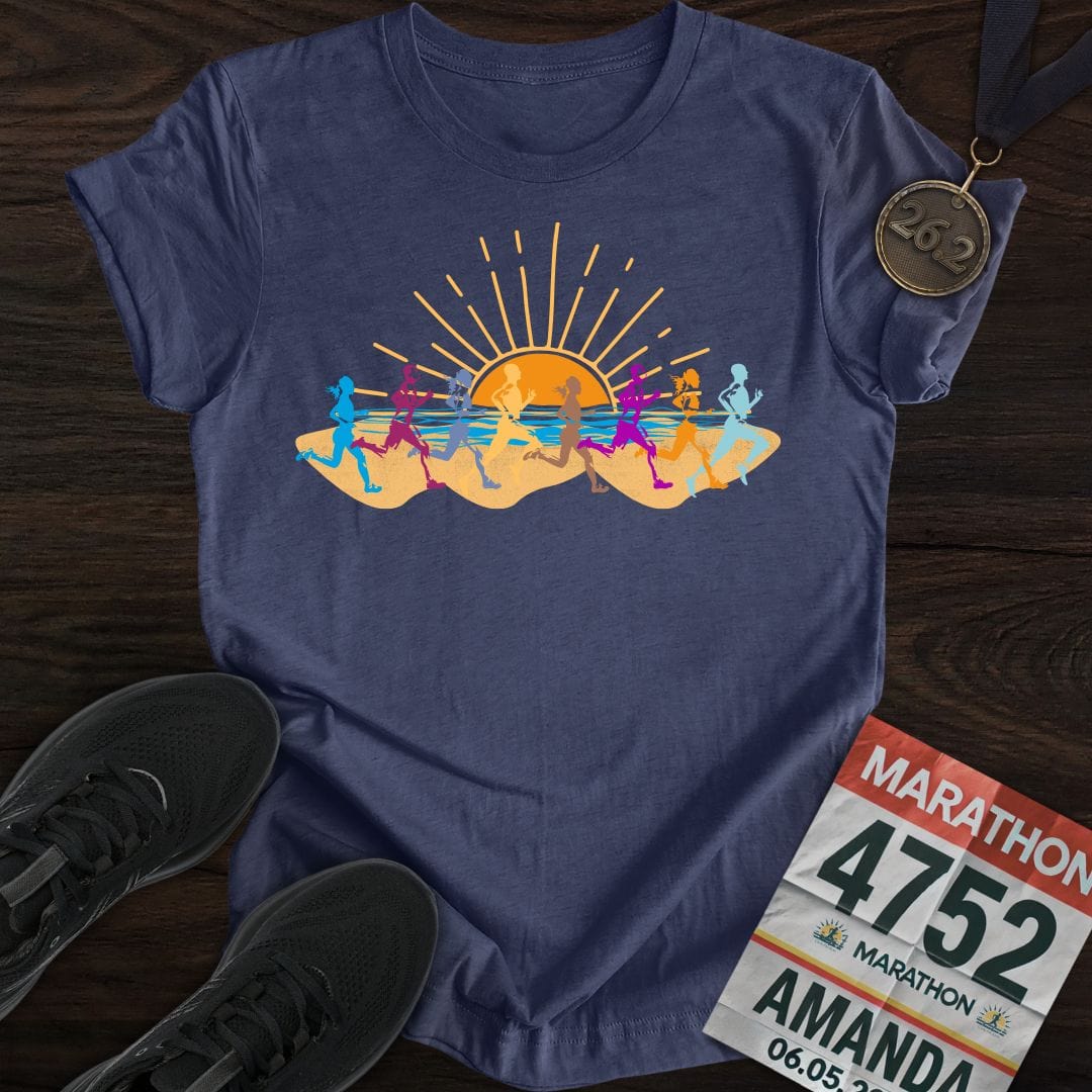 Printify T-Shirt Heather Navy / S Beach Runners T-Shirt